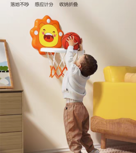 包邮儿童篮球框运动玩具静音可升降篮球架壁挂...
