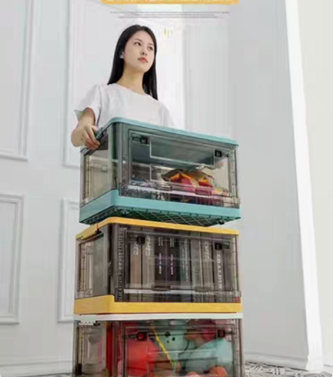 包邮折叠收纳箱加厚收纳双开门整理箱仓翻盖收...