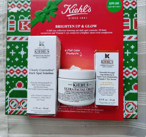 包邮海淘现货，科颜氏套装，淡斑精华+高保湿...