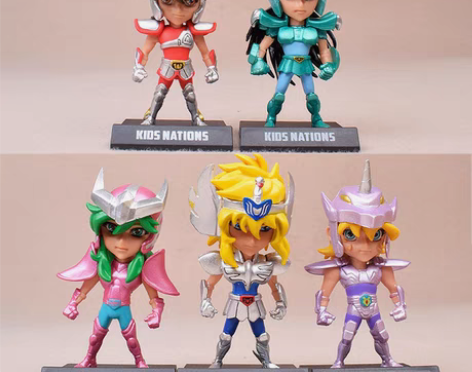 包邮一套5个 圣斗士星矢手办 模型 紫龙冰...