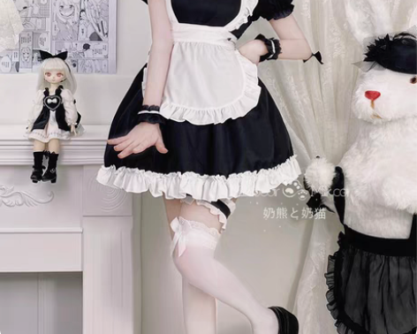包邮奶熊与奶猫:超重工制服女仆装COS性感...