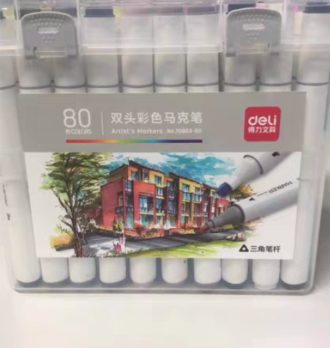 包邮得力双头彩色马克笔 80色保正品 单位...