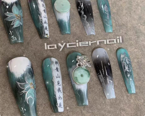 包邮辣妹y2k 纯手工定制手绘穿戴美甲 l...