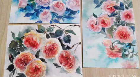 包邮个人手绘水彩。 16开的30一张，两张...