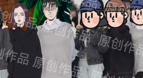 包邮【约稿】JOJO风头像情侣头像手绘 原...