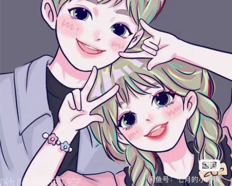 包邮新款】新款鸭鸭风手绘闺蜜明星情侣全家福...