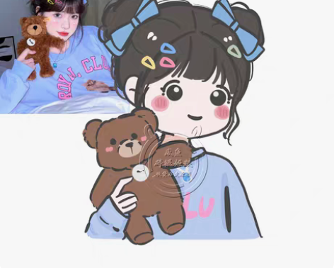 包邮【标价～当天出图～】手绘头像定制情侣约...