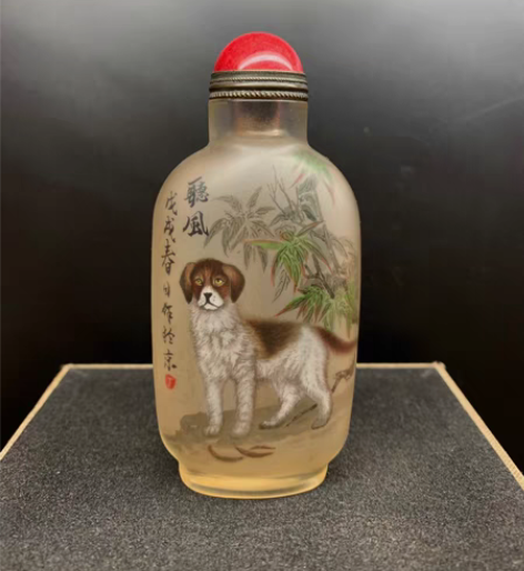 包邮此款为老琉璃内画鼻烟壶! 纯手工内画动...