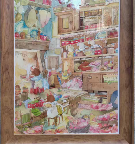 包邮装饰画（水彩） 野蔷薇村的故事 纯手绘...