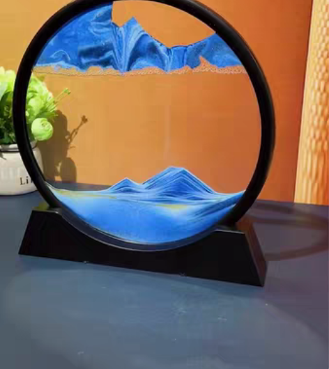 包邮新款创意解压3D流沙画摆件玻璃液体客厅...