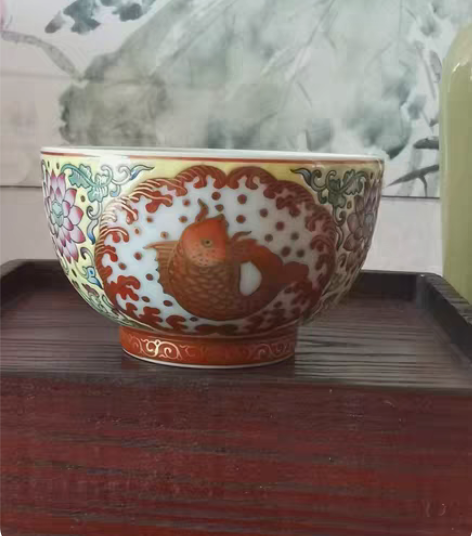包邮出泥2.0重工珐琅彩功夫茶杯 景德镇陶...