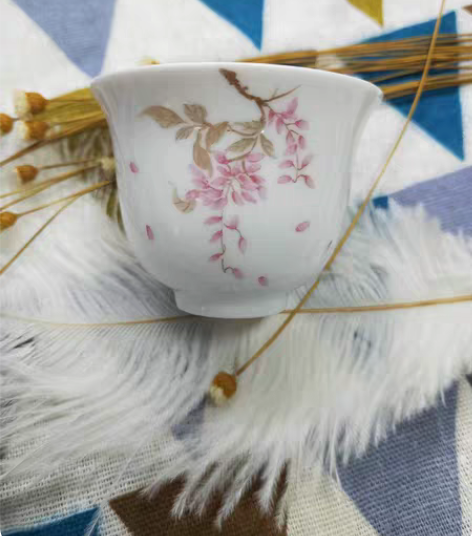 包邮茶具手绘紫藤花品茗杯     景德镇陶...