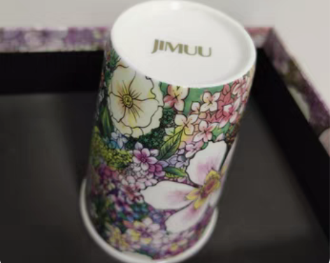包邮JIMUU积慕出品 陶瓷金边花杯 大约...