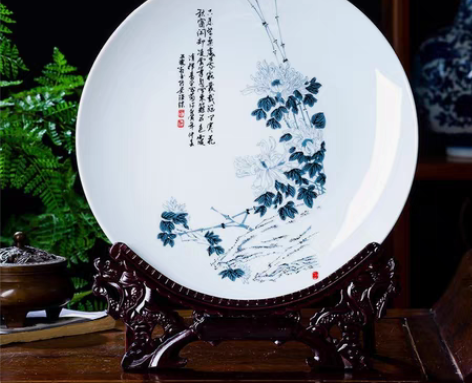 包邮实体搬仓 便宜出菊花挂盘摆件 客厅景装...