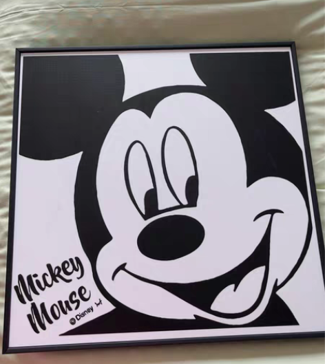 转卖黑白米奇装饰画ins 风卧室客厅床头米...