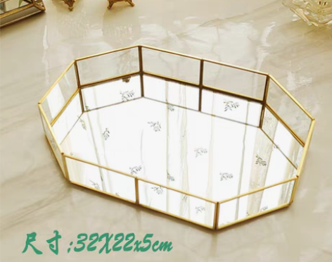 转卖欧美简约现代式样板间软装金属玻璃镜面托...