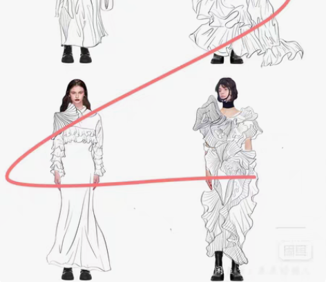 包邮接服装款式图 效果图 草稿代画 价格可...