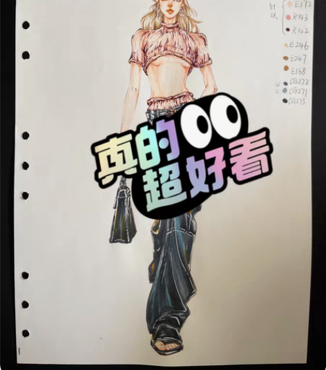 服装手绘可约稿可代画 马克笔 考研手绘可带...