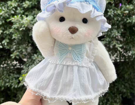 包邮莉娜熊小号中号衣服 浅蓝吊带连衣裙 整...