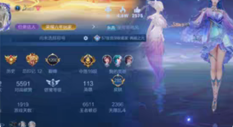 王者荣耀共号,贵族10,6水晶,287皮,...