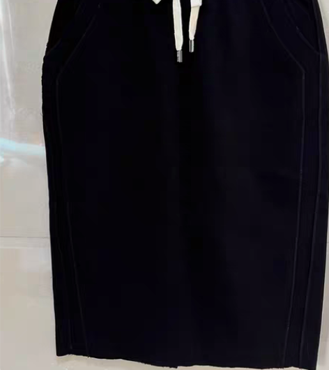 包邮春秋一步裙松紧腰休闲高腰半身裙黑色女裙...