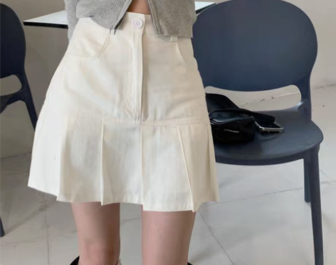 转卖2022春夏新款韩系高腰百褶半身裙大码...