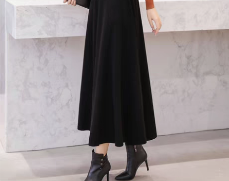 转卖2022秋冬新款垂坠感半身裙A字毛呢长...