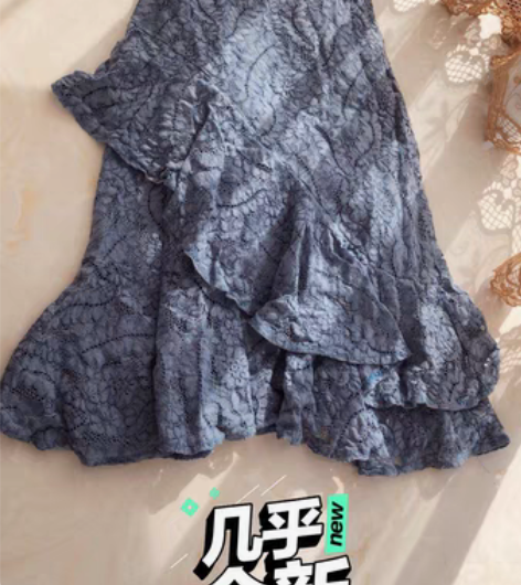 包邮实拍蕾丝短裙包臀裙高腰半身裙一步裙欧货...