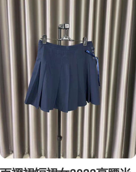 百褶裙短裙女2022高腰半身裙显瘦a字裙短...