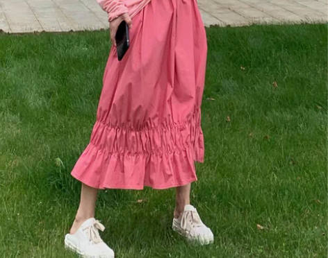 转卖小八同学花苞裙女高腰中长2019夏季适...