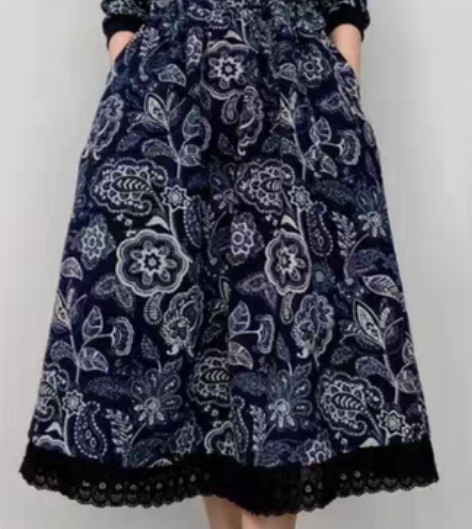 包邮春秋单穿，文艺加绒名族风，青花瓷印花宽...