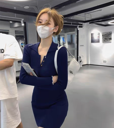 转卖美美的夏夏 辣妹纯欲风polo领显瘦新...