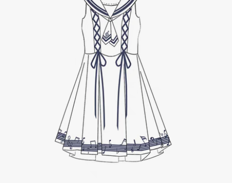 转卖漫踪水手服套装五线谱音符学院风连衣裙二...