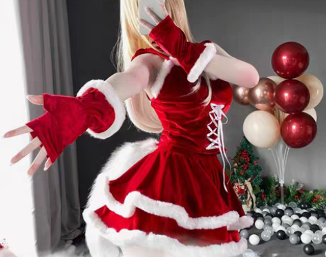 转卖新品圣诞节主题战袍女裙装cosplay...