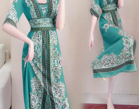 转卖绿色裙子女2022新款夏季中国风汉服改...