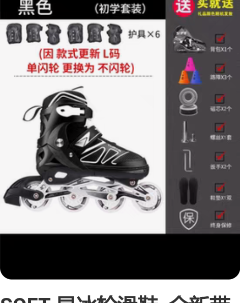 SOFT 旱冰轮滑鞋  全新带吊牌 鞋+护...