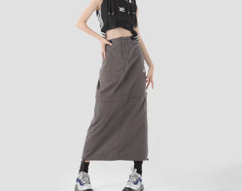 转卖RNBN高腰工装半身裙女2022新款B...