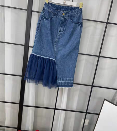 包邮全新气质品牌牛仔半身裙修身显瘦气质包臀...