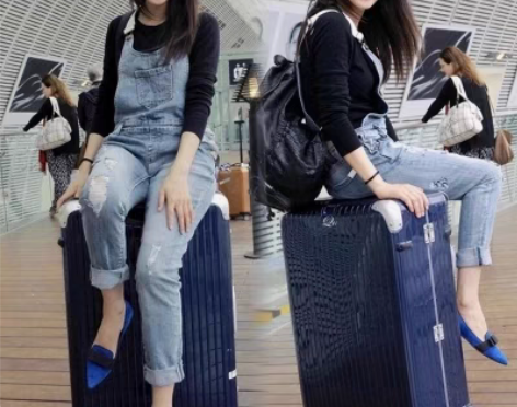 转卖背带牛仔裤全棉女装时尚低腰浅色水洗九分...