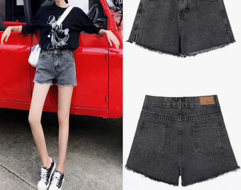 转卖chic高腰牛仔短裤女夏2018新款韩...