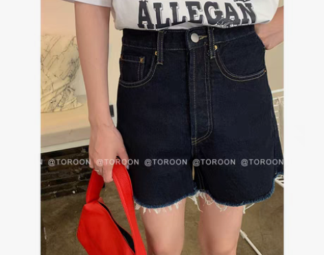 转卖TOROON 2021年新款高腰毛边牛...