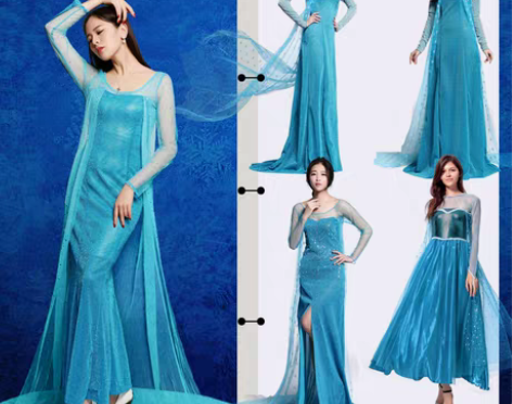 转卖冰雪奇缘cos艾莎爱莎Elsa女王裙大...