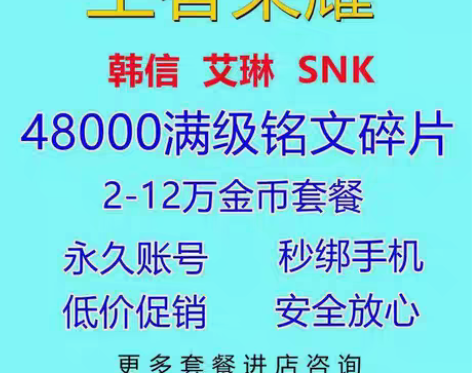 包邮王者荣耀王者荣耀4.8万铭文碎片2-0...