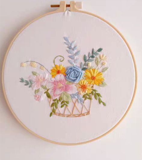 圆盘刺绣针绣成品  室内装修装饰画 #立体...