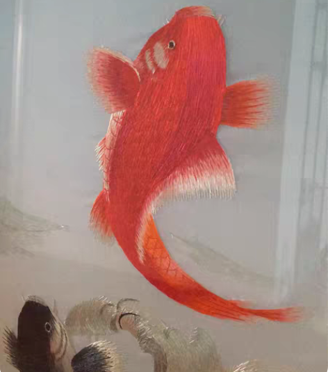 闲置精品手工刺绣画品,鱼儿惟妙惟肖,全新,...