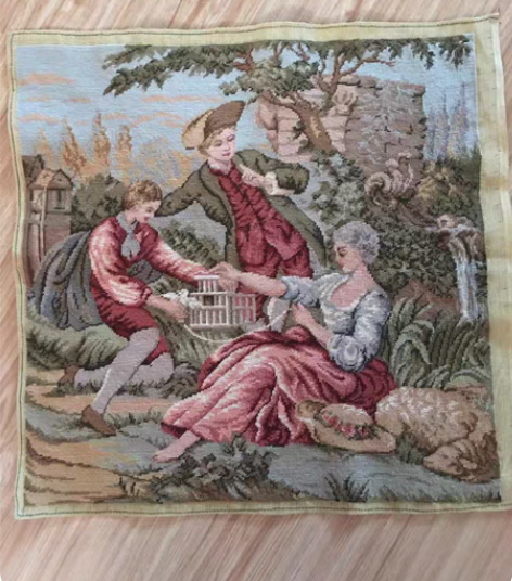 绒绣绣片：尺寸46x46公分、15目，做镶...