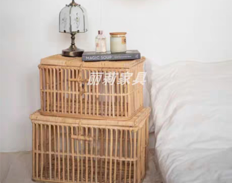 转卖韩国藤编收纳筐竹编衣服收纳整理箱玩具储...