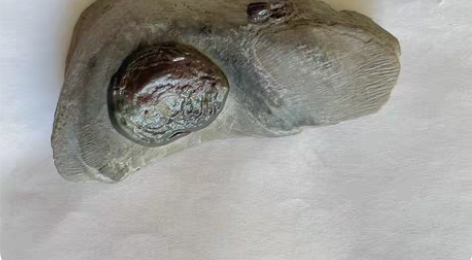 灵璧石 珍珠石 【红与黑】 黑红双色，手把...