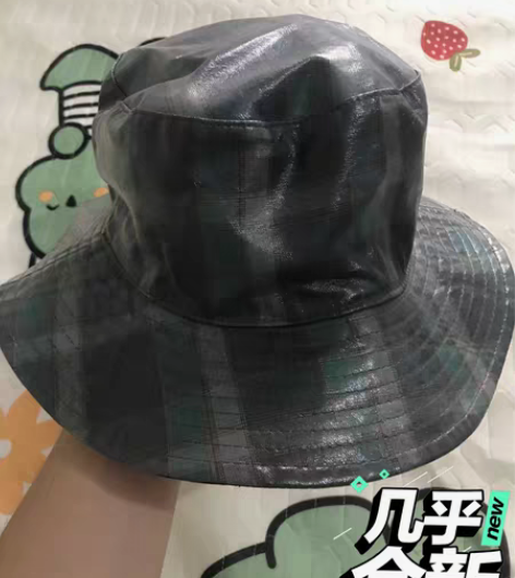 包邮ZARA格纹渔夫帽，帽围可调节，九成新...