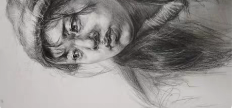 出高二三完整稿作品 四开素描头像画一张15...